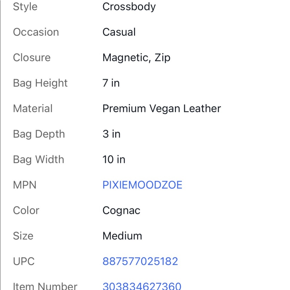 Cognac Vegan Leather Crossbody - Picture 8 of 8